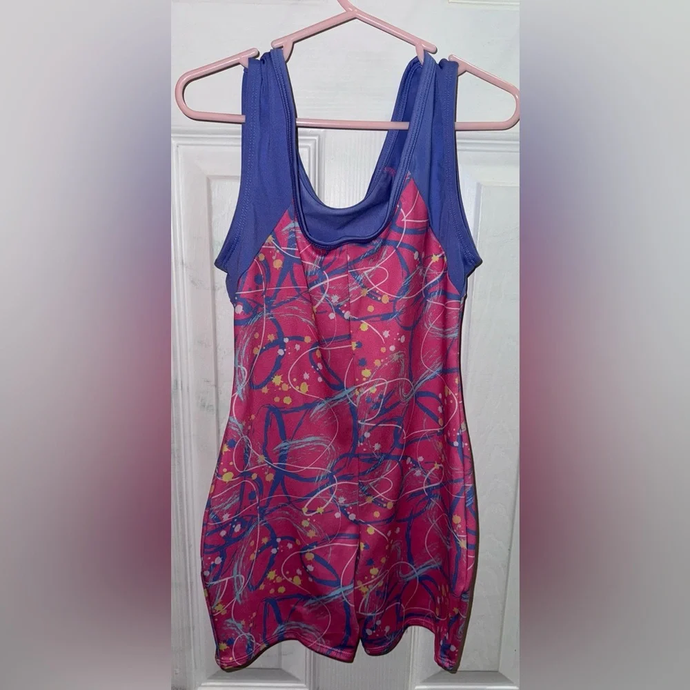 Cat & Jack Girls Gymnastics Biketard Leotard Size M 8 Pink Blue